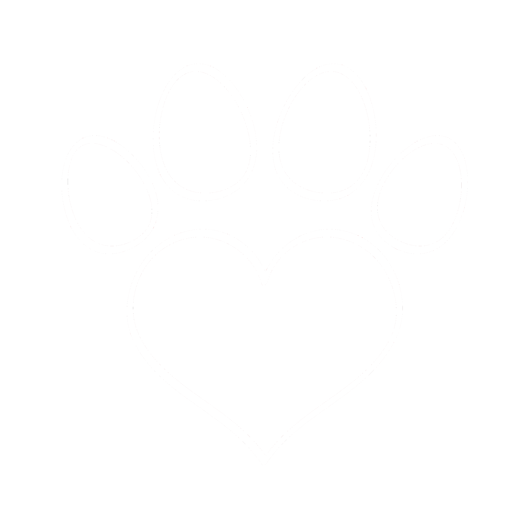 Duncan’s Pack white heart paw logo